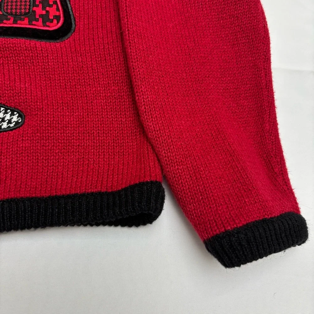Christopher Banks vintage Knit Red Sweater with Purse Shoe Accents